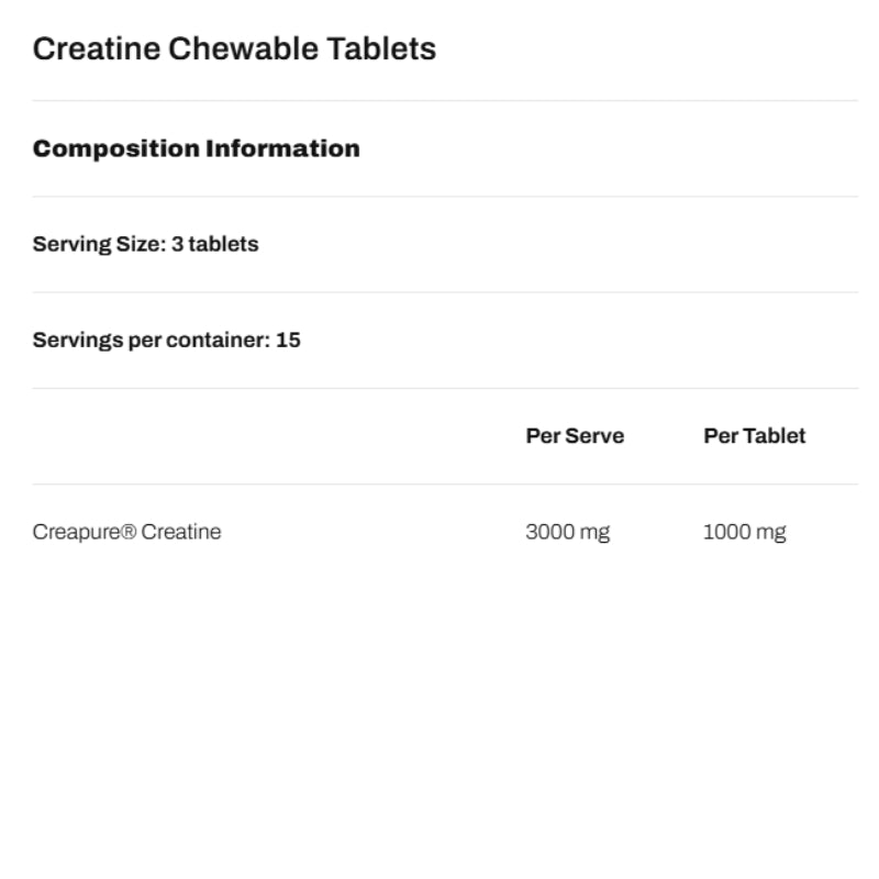 ATP Science Creatine Creapure Chewable Tablets NIP