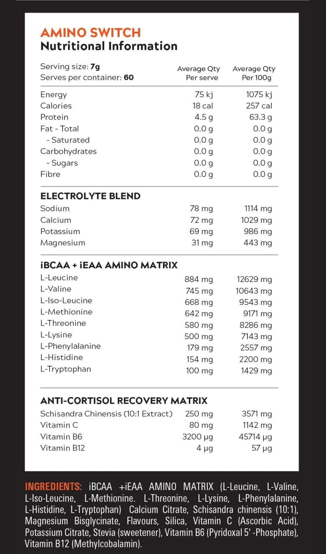 Switch Nutrition Amino Switch