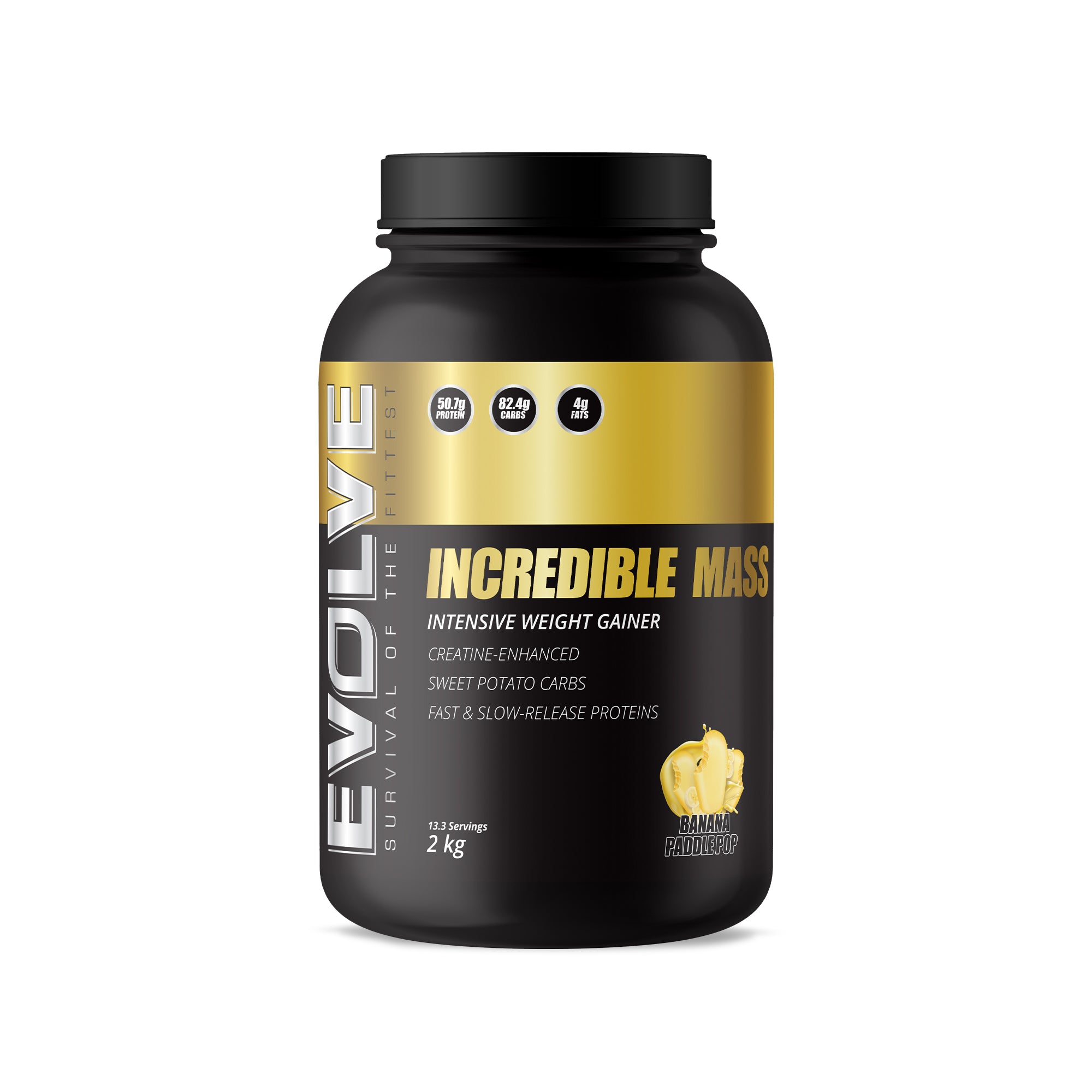 Evolve Incredible Mass 2kg Banana Paddlepop
