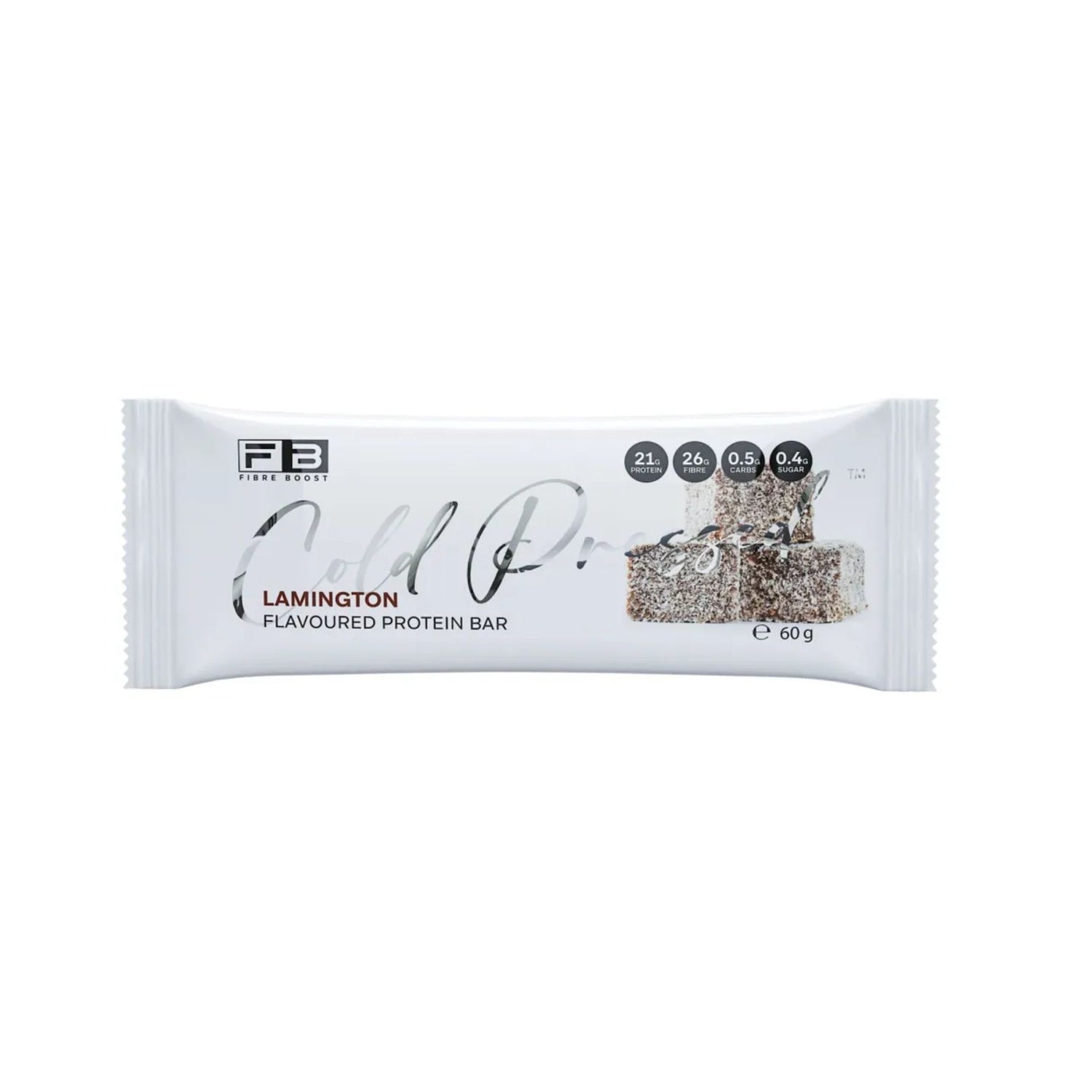 Fibre Boost Cold Pressed Bars - Single Lamington