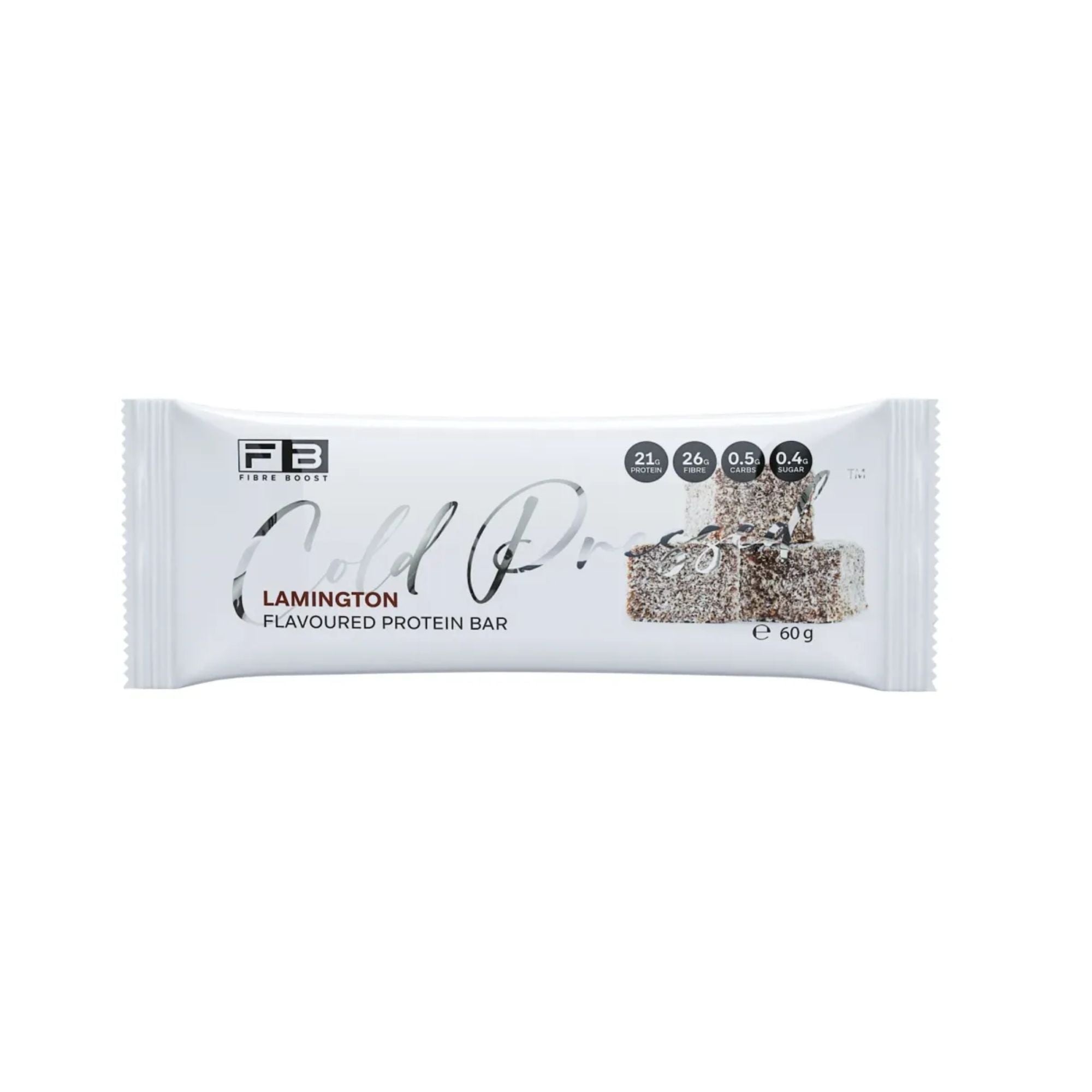 Fibre Boost Cold Pressed Bars - Single Lamington