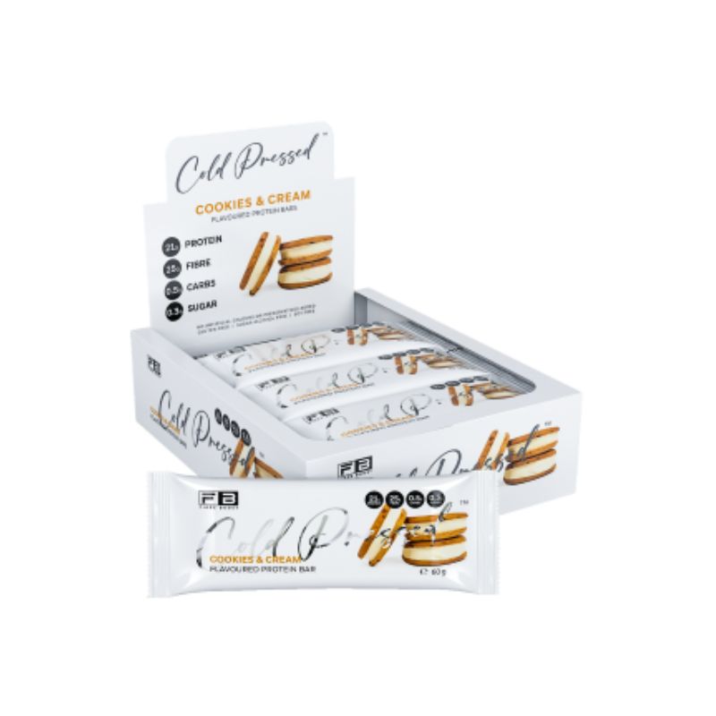 Fibre Boost Cold Pressed Bars - Box of 12 Cookies and Cream