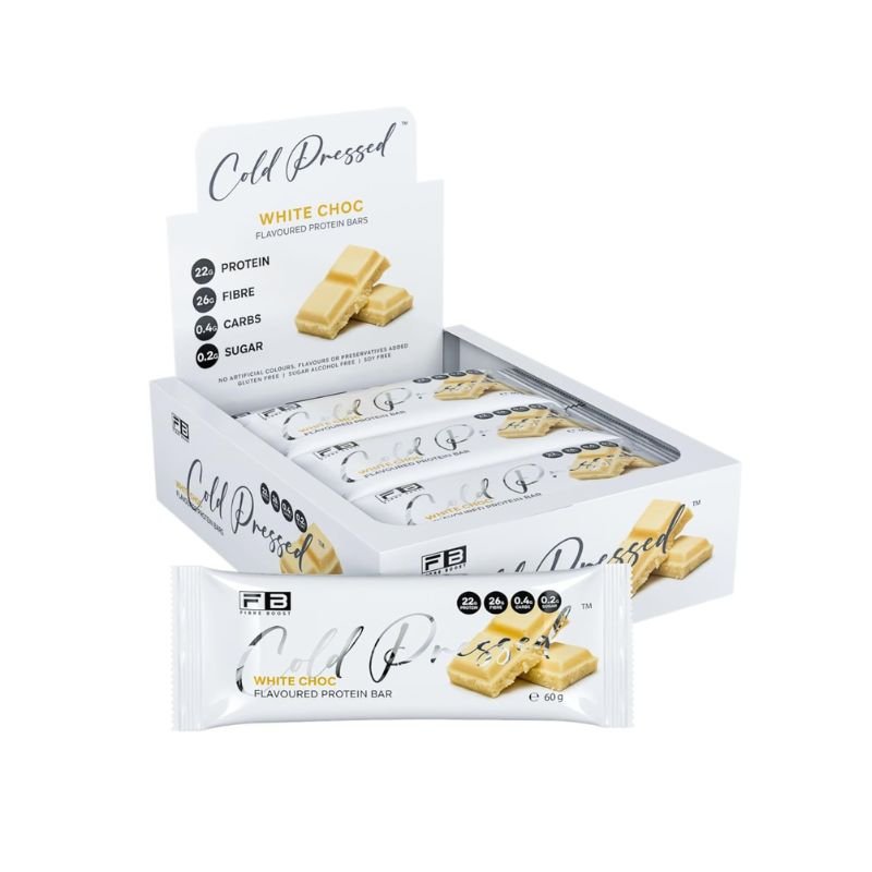 Fibre Boost Cold Pressed Bars - Box of 12 White Choc