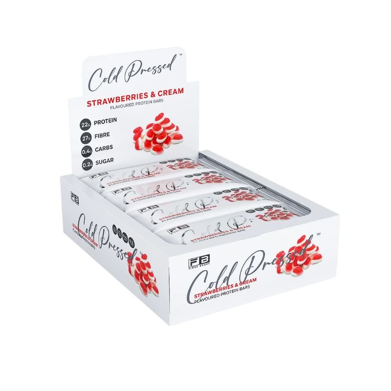 Fibre Boost Cold Pressed Bars - Box of 12 Strawberries & Cream
