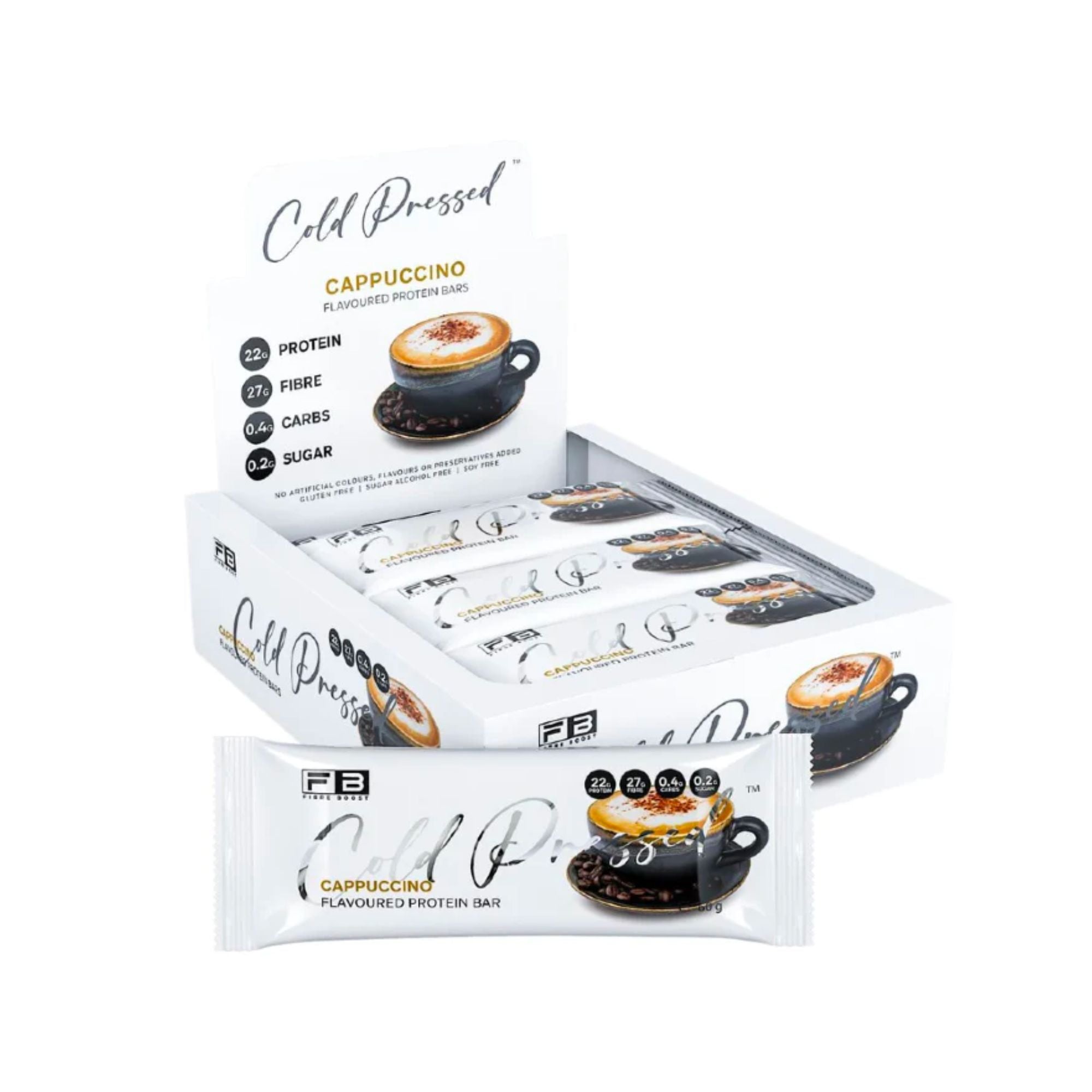 Fibre Boost Cold Pressed Bars - Box of 12 Cappuccino