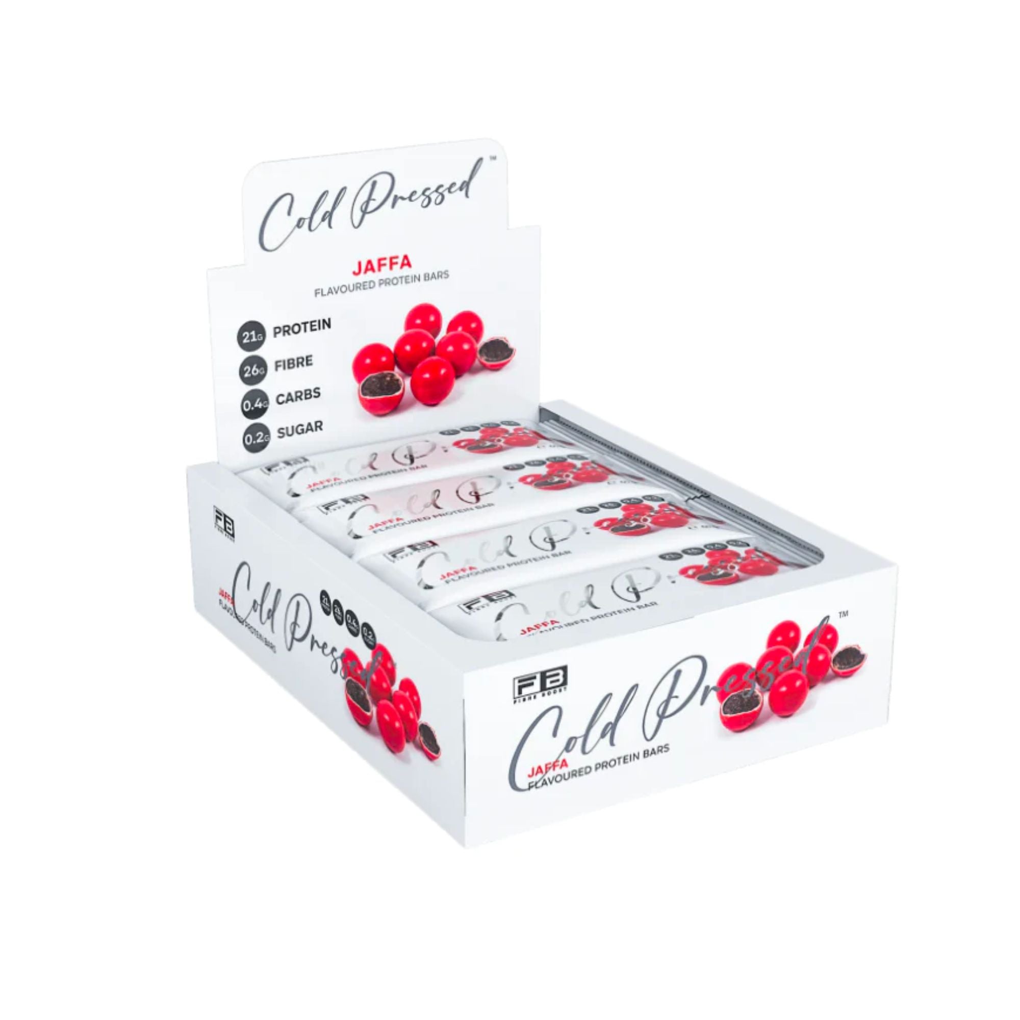 Fibre Boost Cold Pressed Bars - Box of 12 Jaffa
