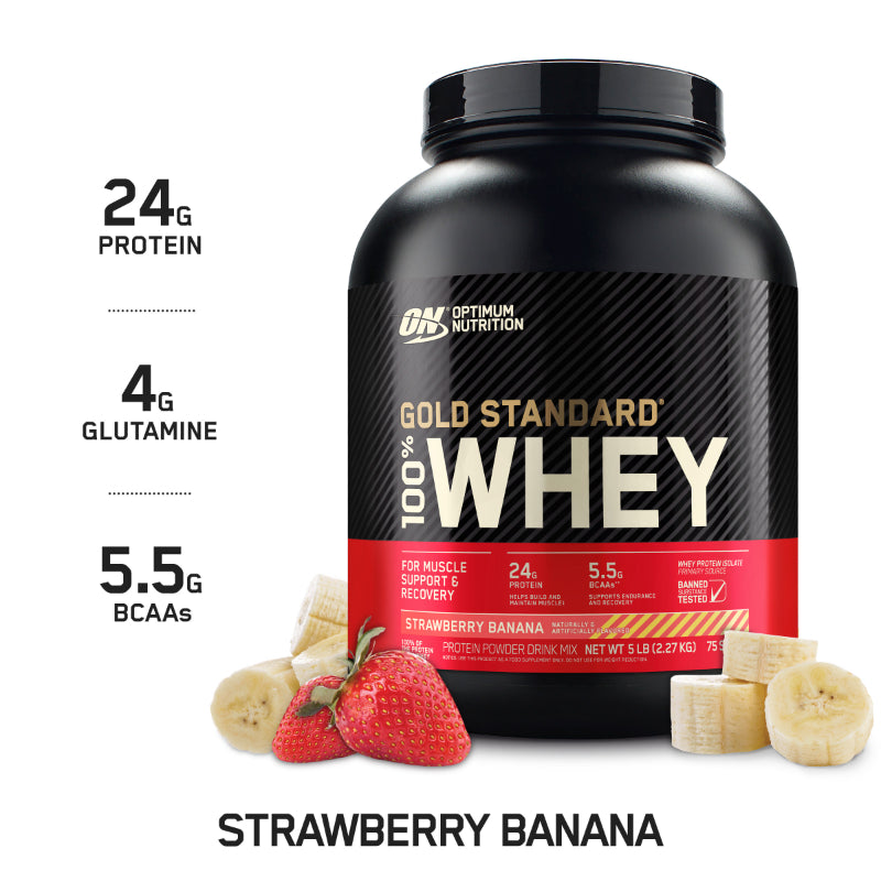 Optimum Nutrition Gold Standard 100% Whey - 5lb Strawberry Banana
