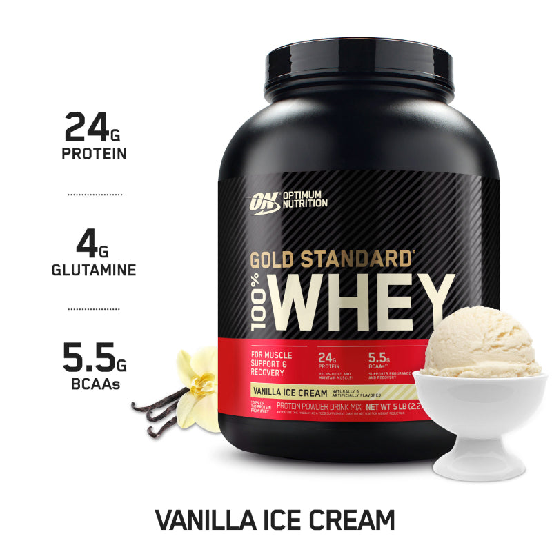 Optimum Nutrition Gold Standard 100% Whey - 5lb Vanilla Ice Cream