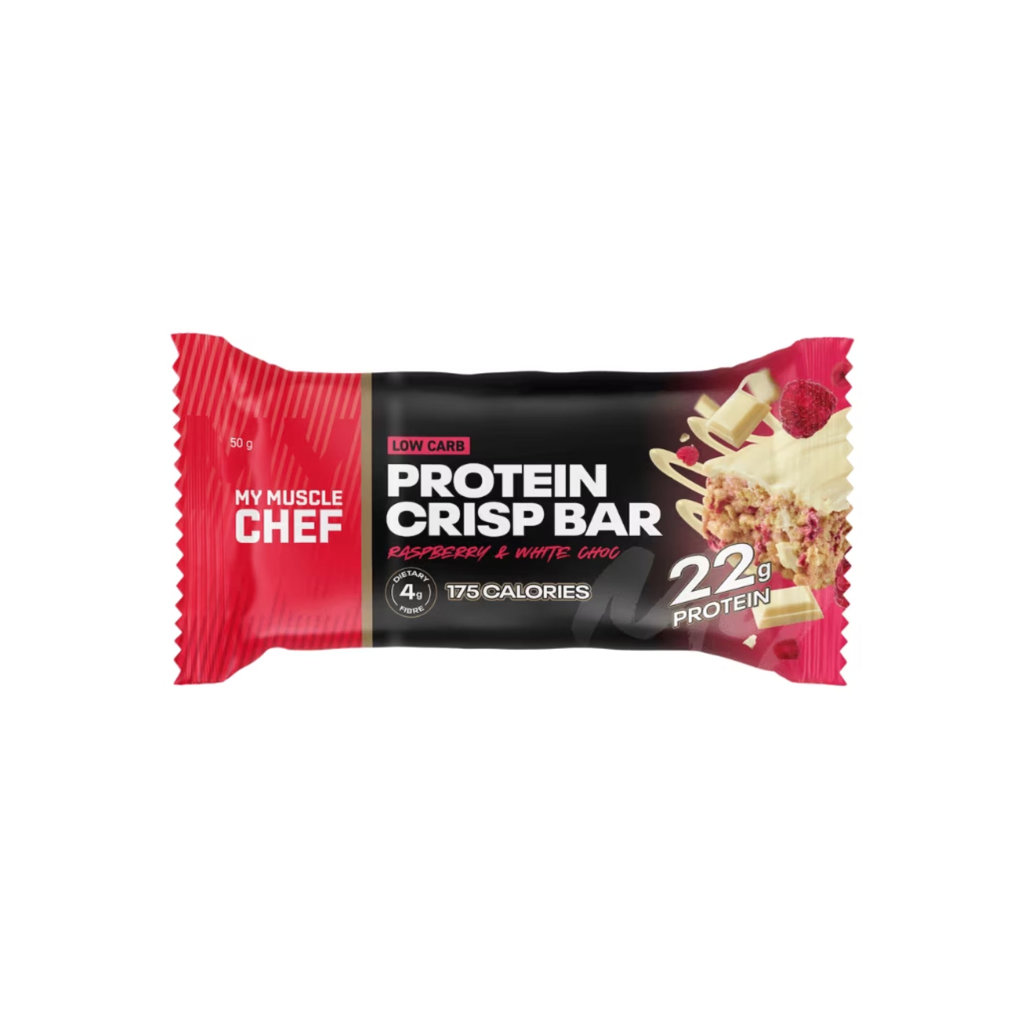 My Muscle Chef Crisp Bar 50g - Raspberry White Choc