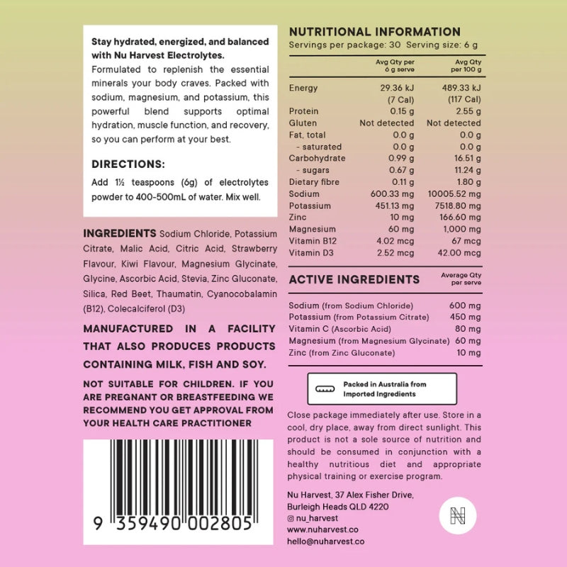 Naked Harvest Electrolytes HASTA Approved NIP