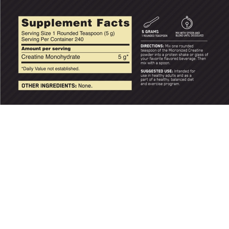 Optimum Nutrition Micronized Creatine NIP