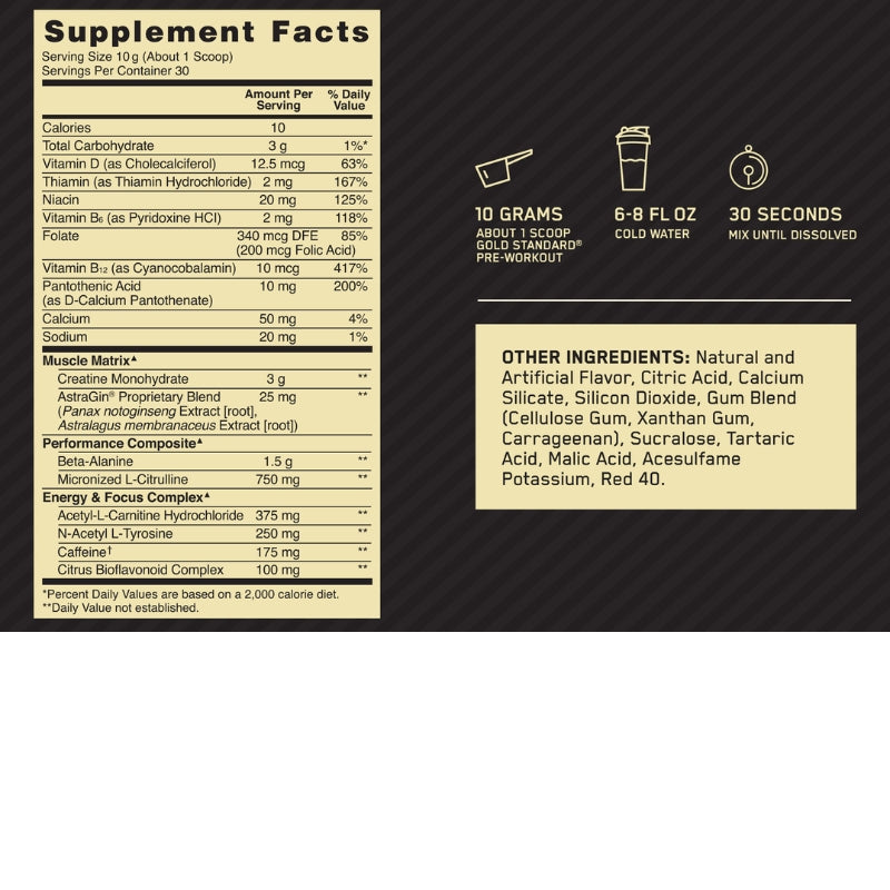 Optimum Nutrition Gold Standard Pre Workout NIP