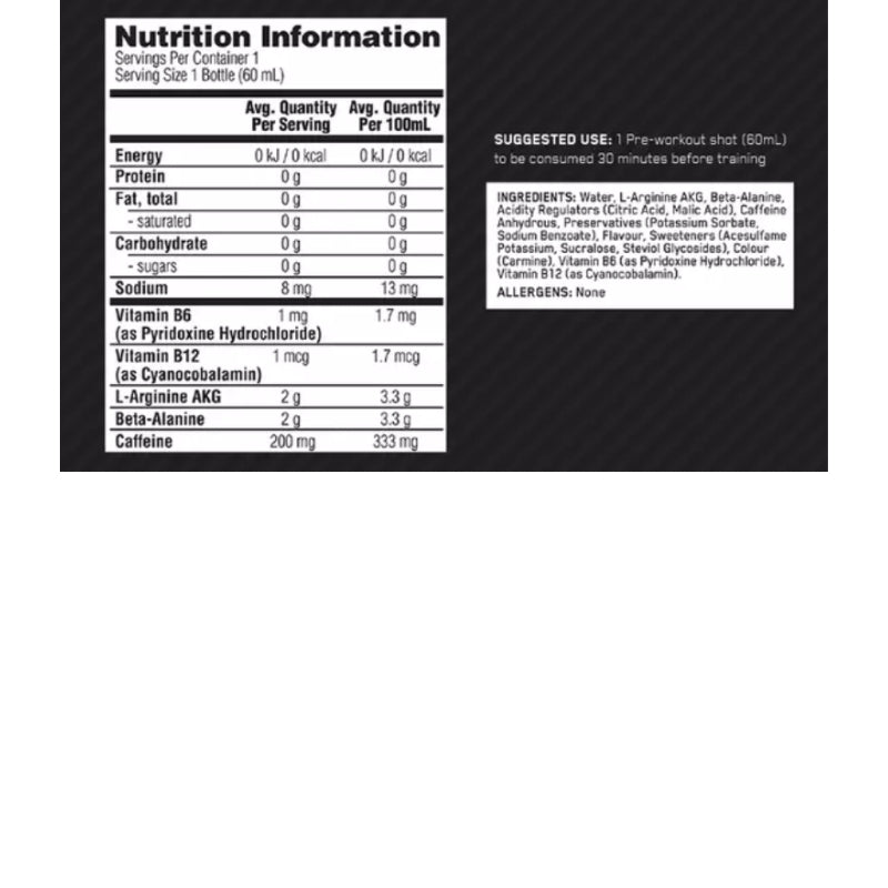 Optimum Nutrition Pure Pre 200 Shot