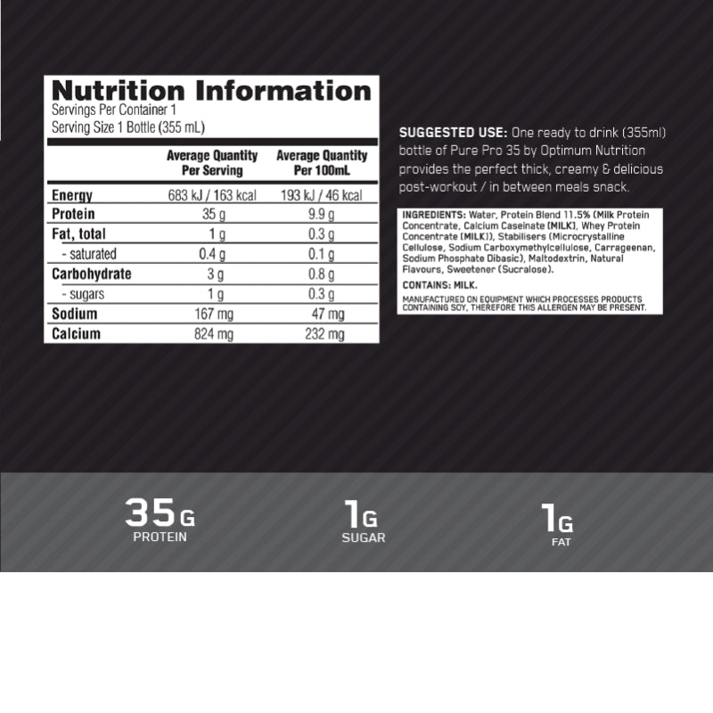 Optimum Nutrition Pure Pro 35 RTD NIP