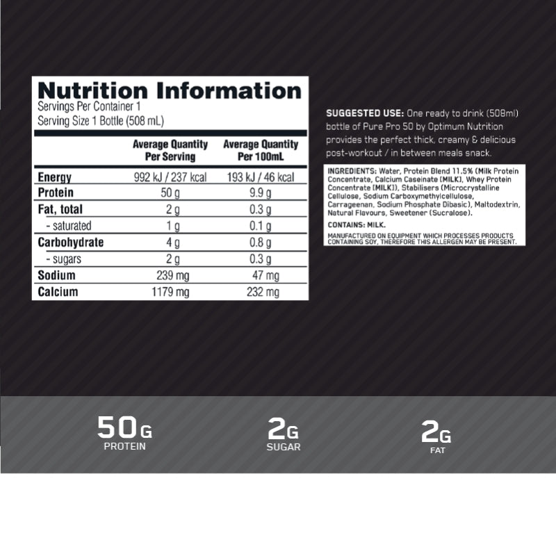 Optimum Nutrition Pure Pro 50 RTD NIP