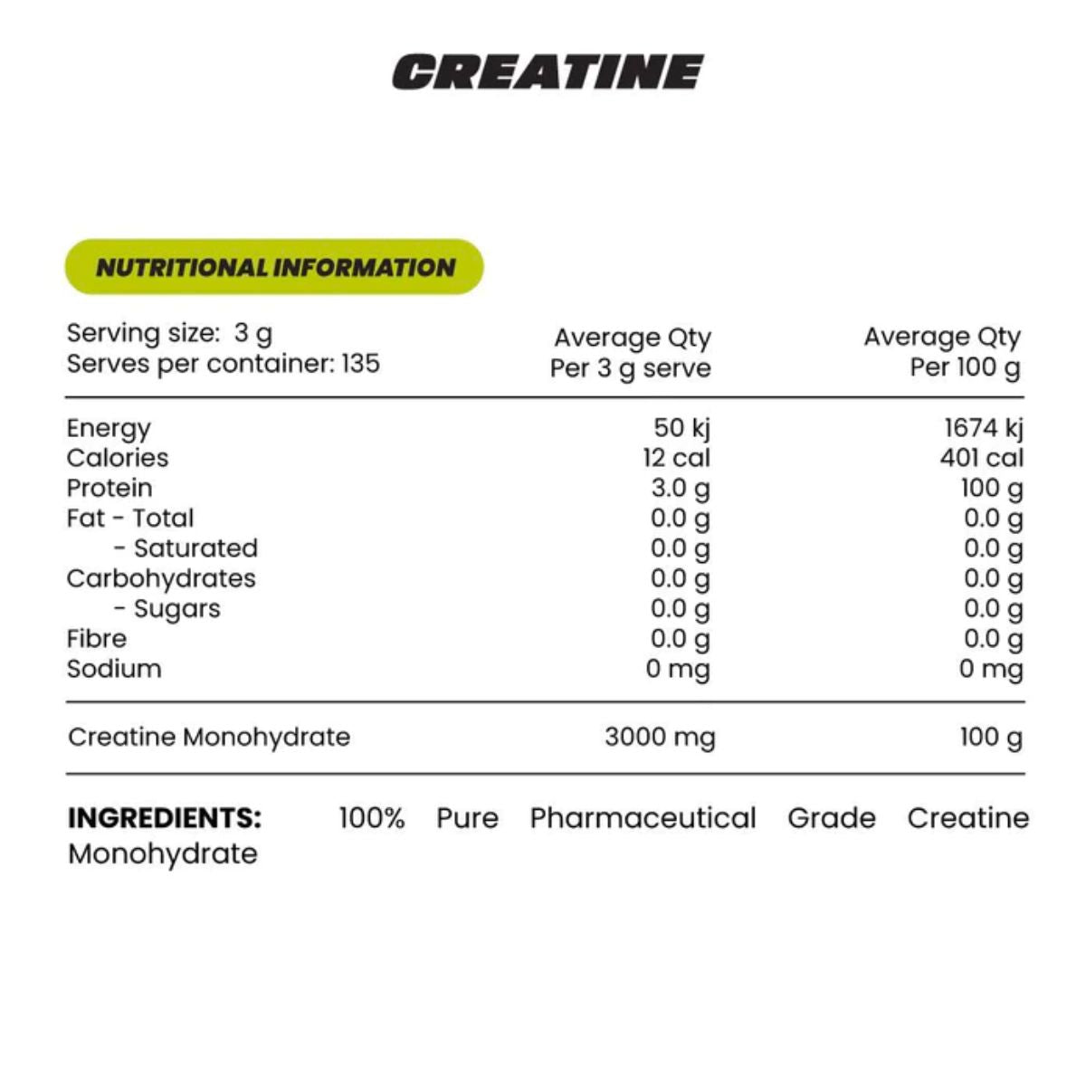 Zombie Labs 100% Pure Micronised Creatine Monohydrate NIP