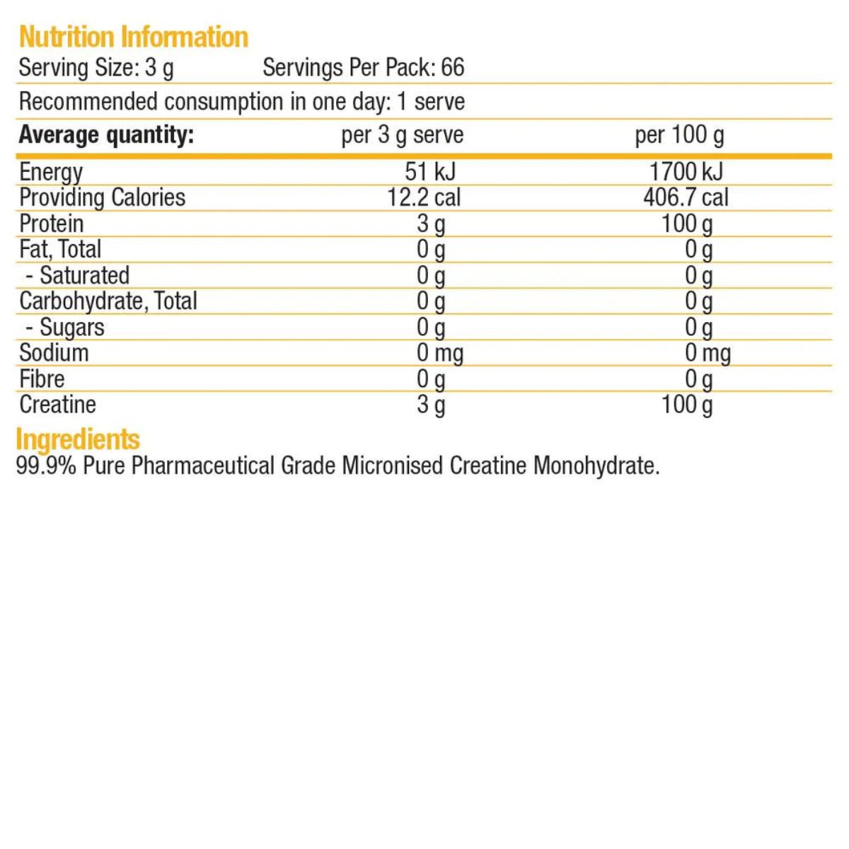 Body Science BSC Pure Creatine NIP