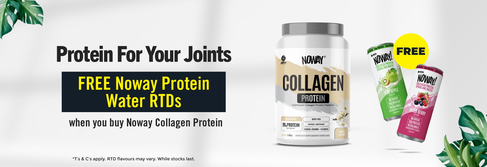 ATP Science: FREE Noway Protein Water RTDs when you buy Noway Collagen Protein