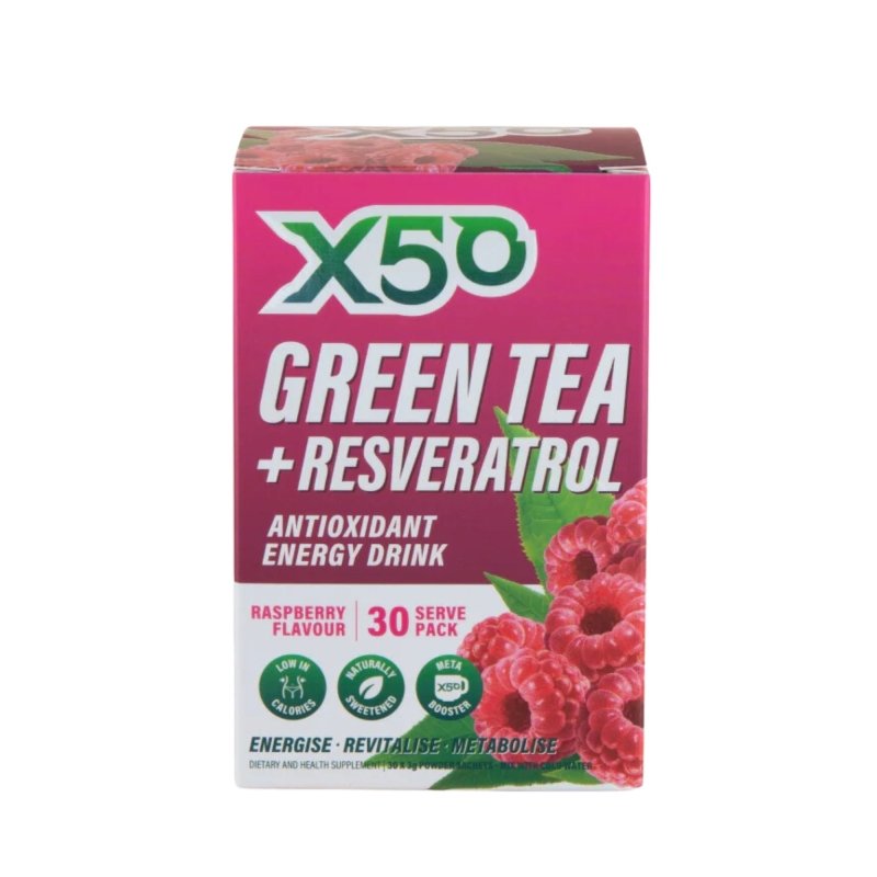 X50 Green Tea + - 30 serve Raspberry