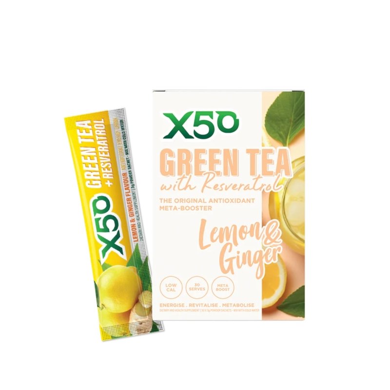 X50 Green Tea + - 30 serve Lemon & Ginger