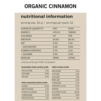 Banter Whey Protein Isolate NIP -  Organic Cinnamon