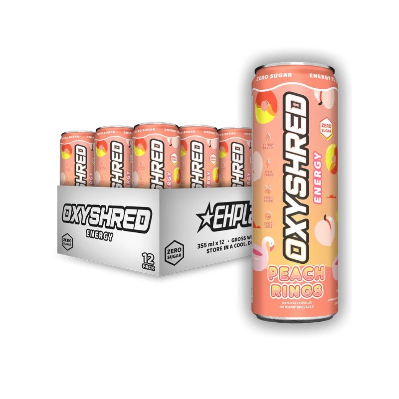 EHP Labs Oxyshred RTD Case of 12 - Peach Candy Rings