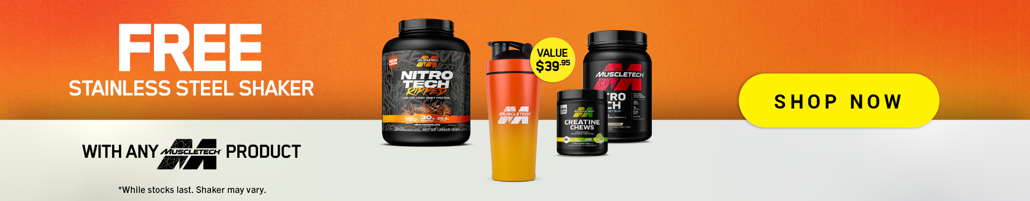 AUGUST | FREE MuscleTech Shaker when you spend over $100