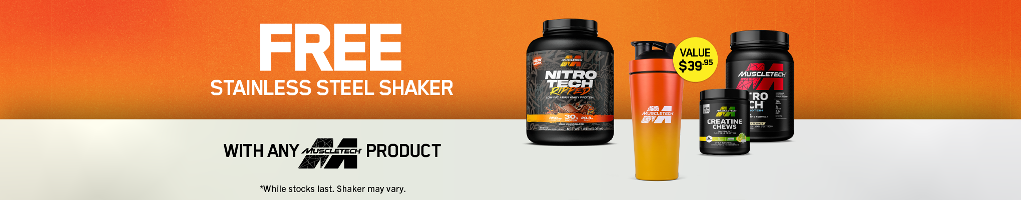 AUGUST | FREE MuscleTech Shaker when you spend over $100