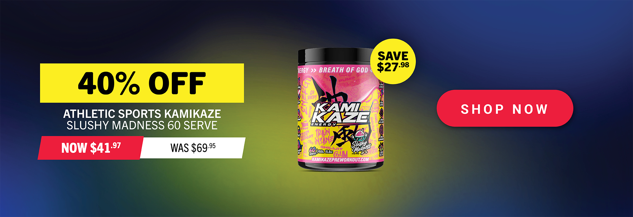 40% OFF ATHLETIC SPORT KAMIKAZE SLUSHY MADNESS