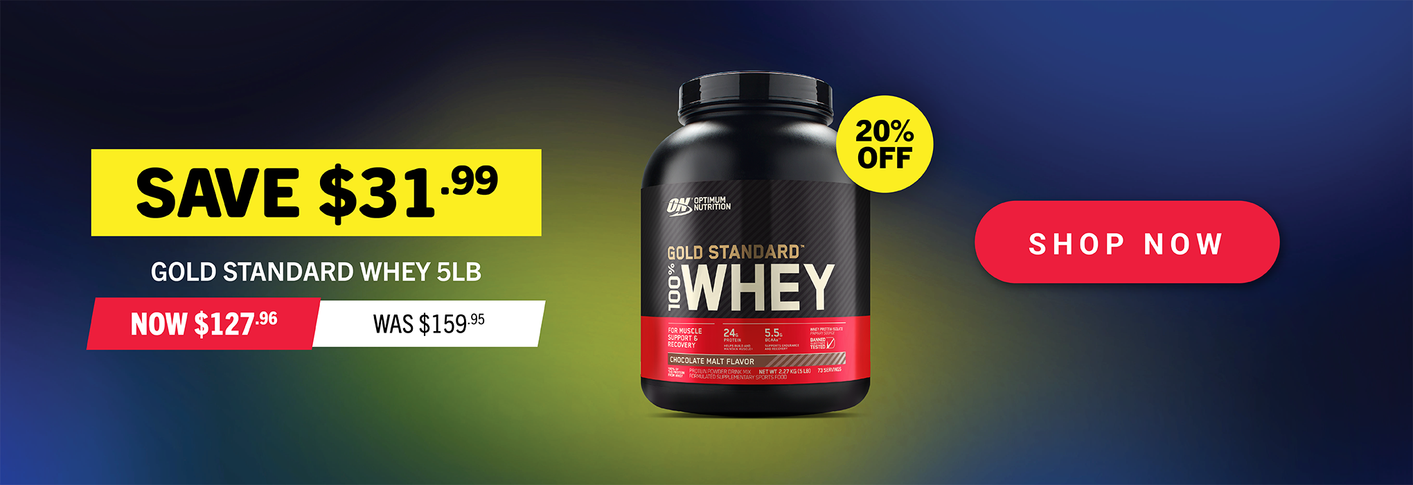 SAVE $31.99 GOLD STANDARD WHEY 5LB