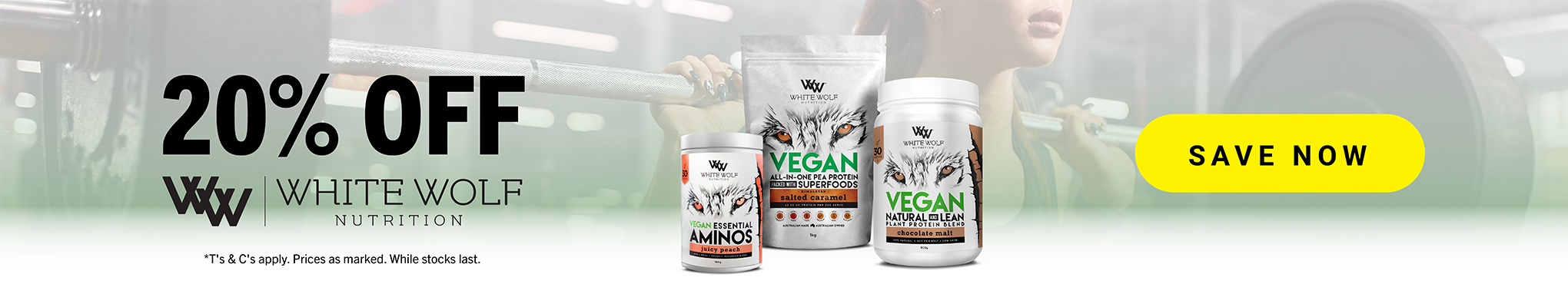 20% off White Wolf Nutrition 