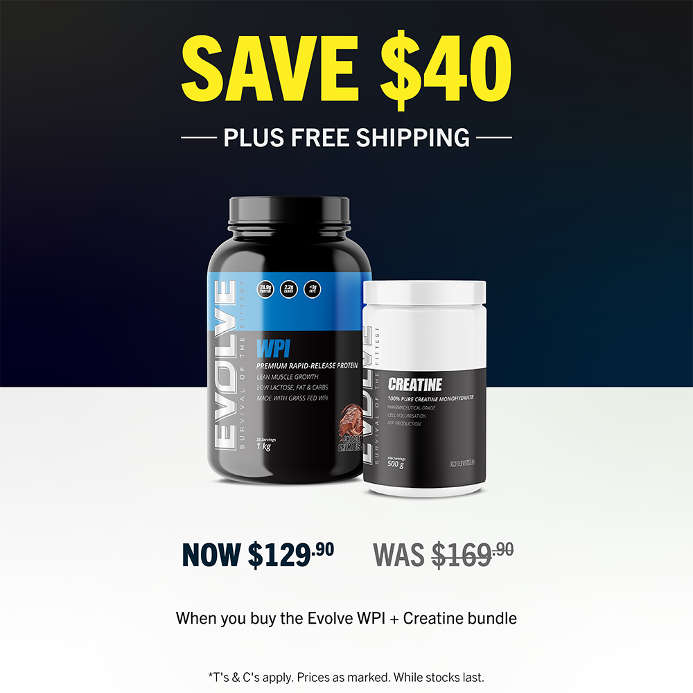 SAVE $40 + FREE SHIPPING when you buy Evolve WPI + Creatine Bundle