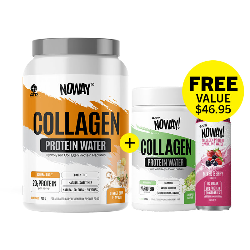 FREE 10 serve Protein Water + RTD | FIT ATP Science Collagen Ginger Beer Protein Water SAVE $46.95