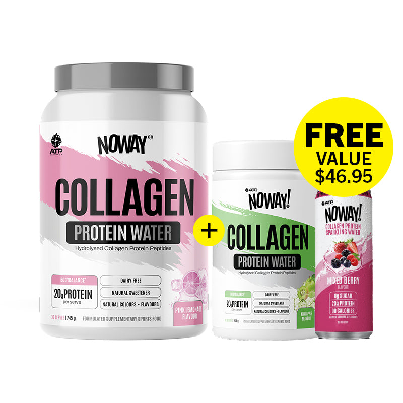 FREE 10 serve Protein Water + RTD | FIT ATP Science Collagen Pink Lemonade Protein Water SAVE $46.95