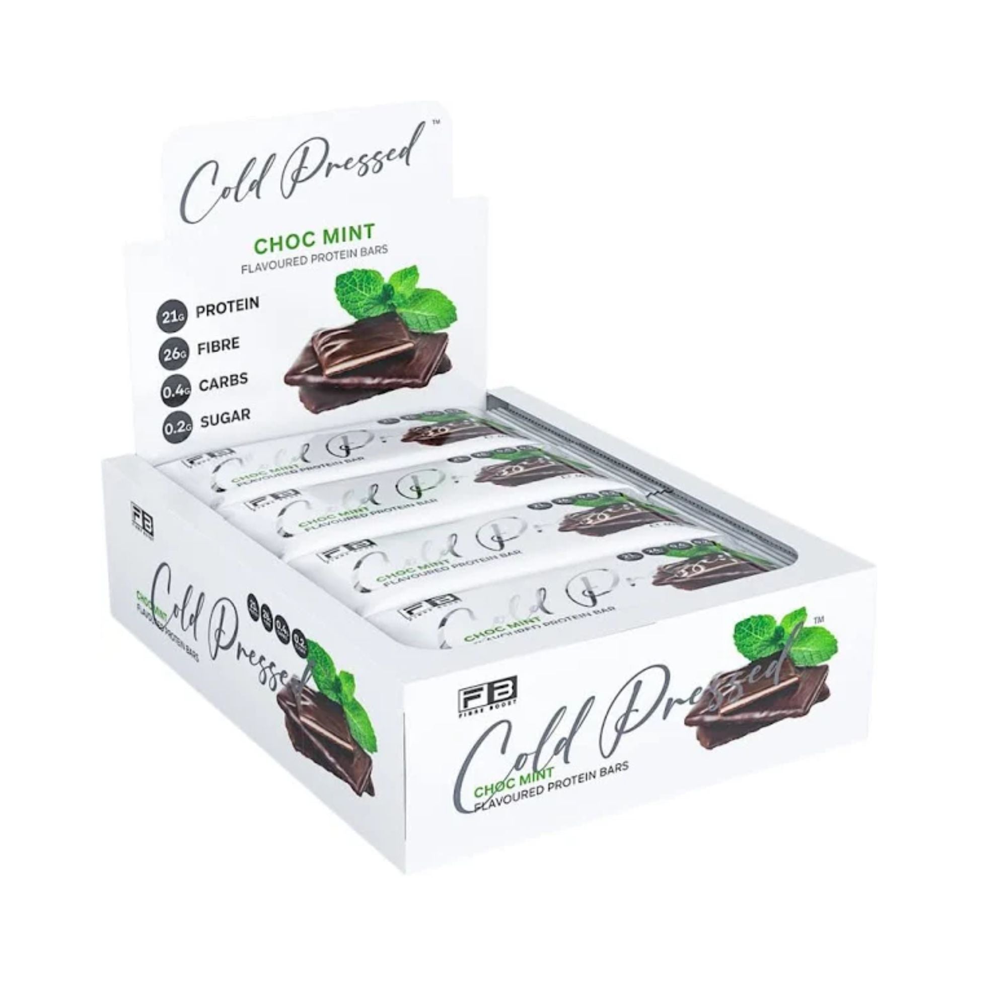 Fibre Boost Cold Pressed Bars - Box of 12 Choc Mint