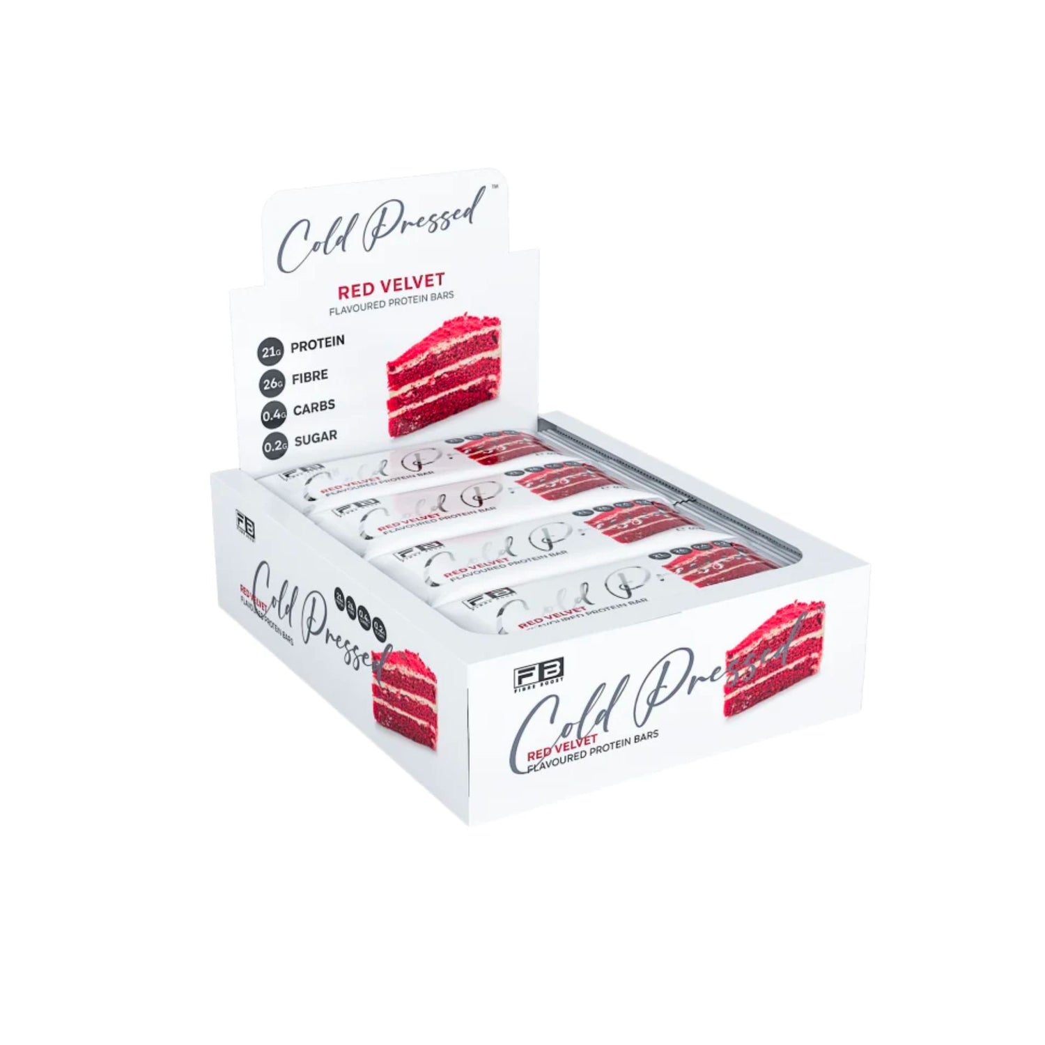 Fibre Boost Cold Pressed Bars - Box of 12 Red Velvet