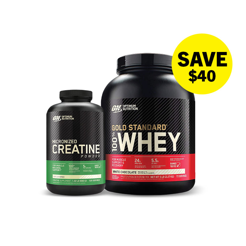 Save $40 - Optimum Nutrition Gold Standard Whey 5LB + Creatine 600g