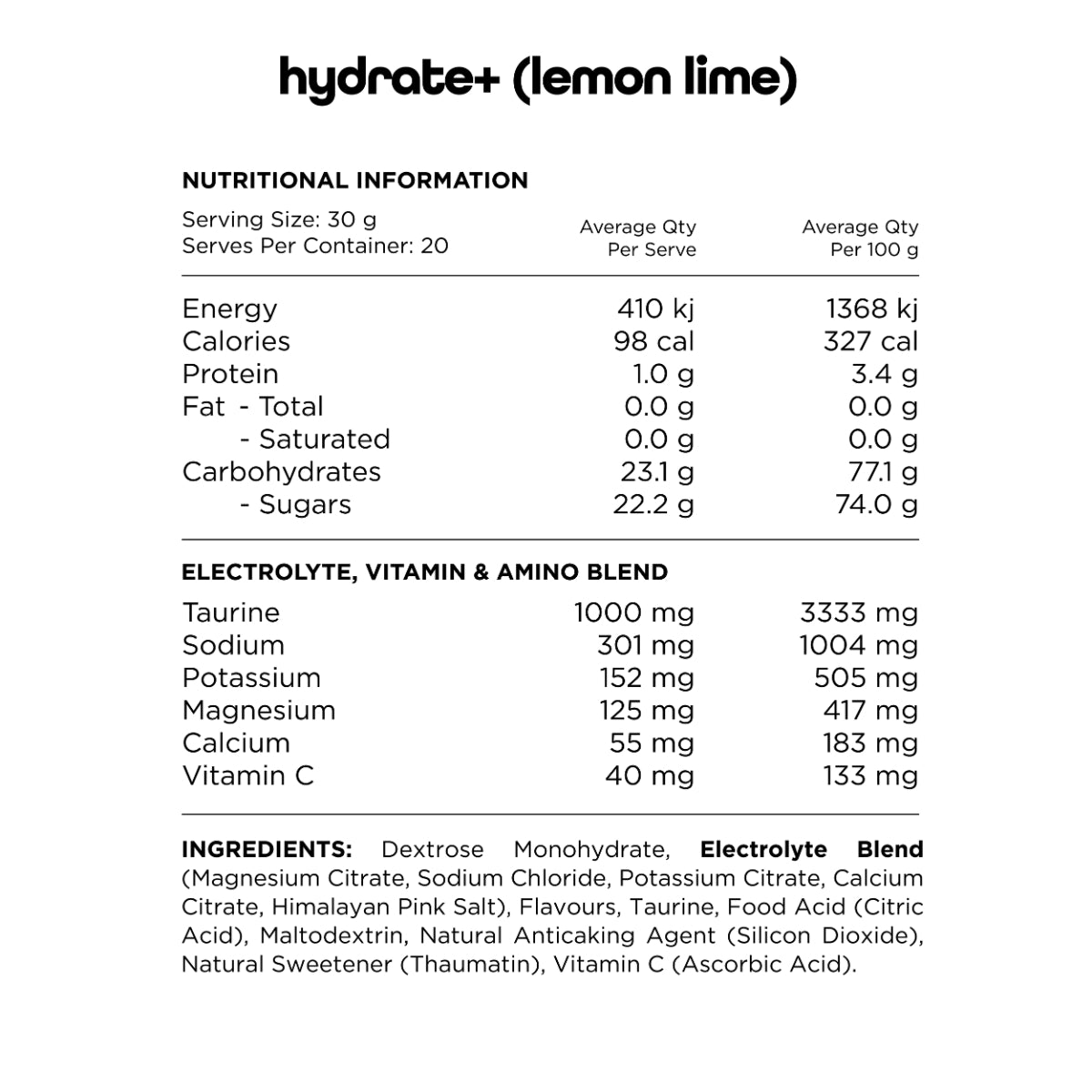 Switch Nutrition Hydrate +