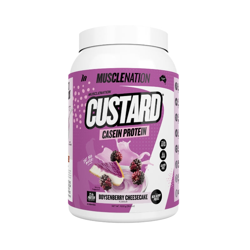 Muscle Nation Custard - Boysenberry Cheesecake