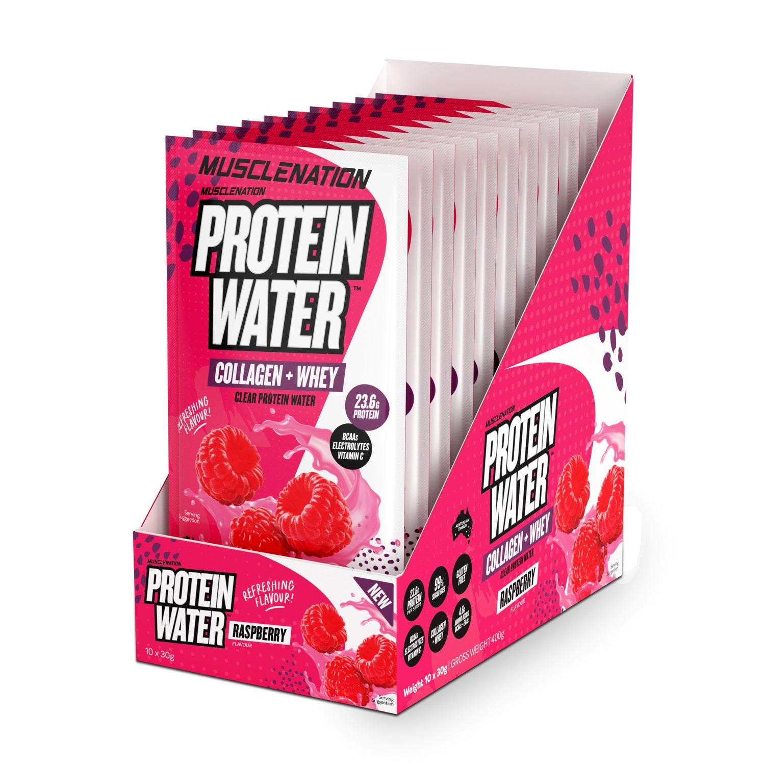Muscle Nation Protein Water - Raspberry