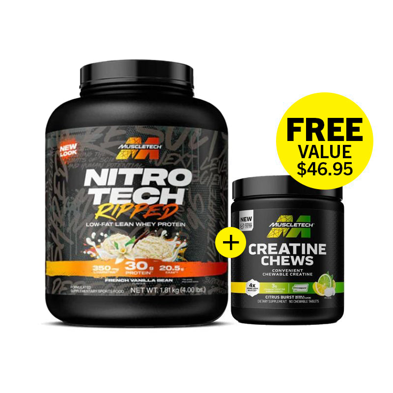 FREE Creatine Chews Muscletech Nitro Tech Ripped Vanilla