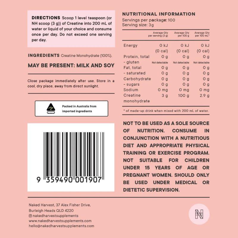 Naked Harvest Creatine Monohydrate