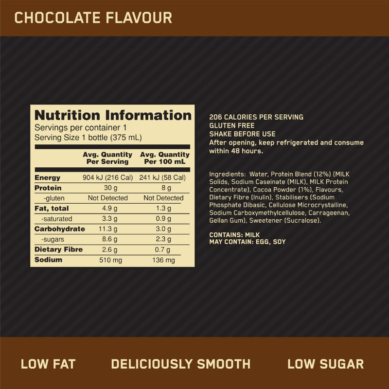 Optimum Nutrition High Protein Shake 375ml RTD NIP