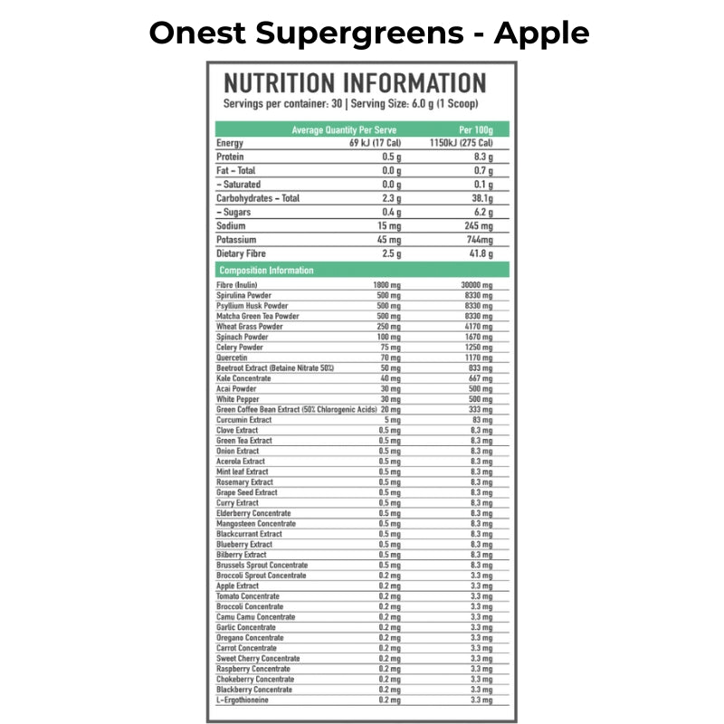 ONEST Supergreens NIP Apple