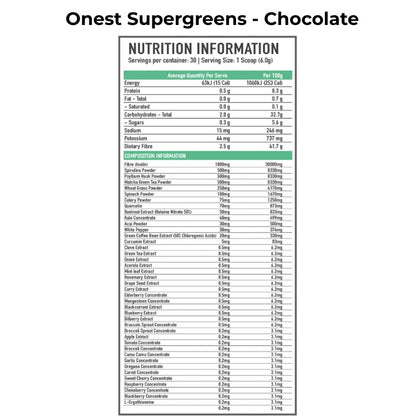 ONEST Supergreens Chocolate NIP