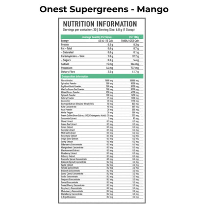 ONEST Supergreens Mango NIP