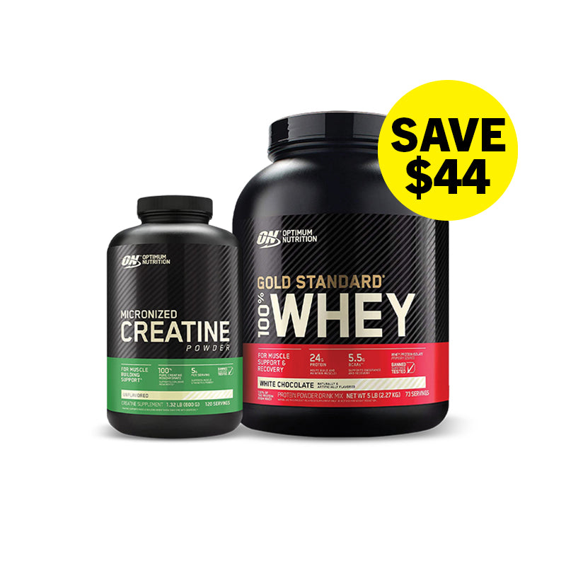 SAVE $44 Optimum Nutrition Gold Standard Whey 5LB + Creatine 600g