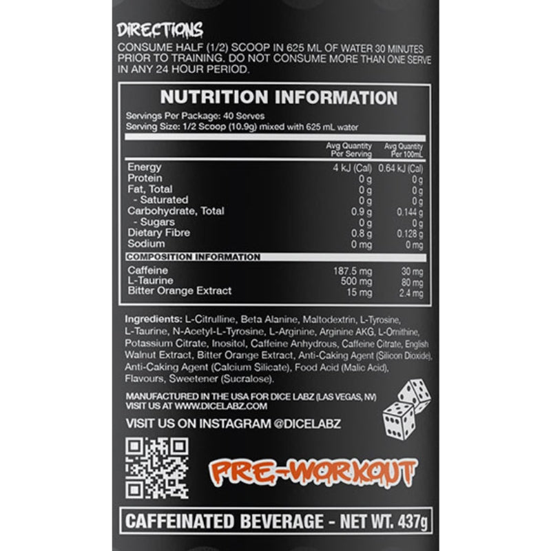 Dices Lab Pre Workout - NIP
