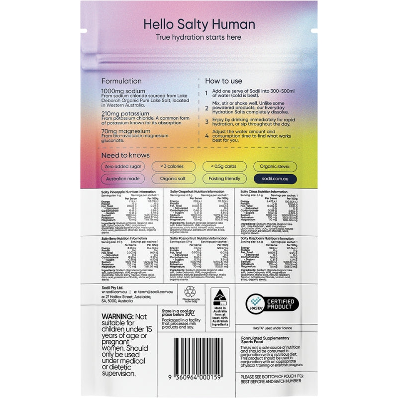 Sodii Everyday Hydration Salts Sample Pack