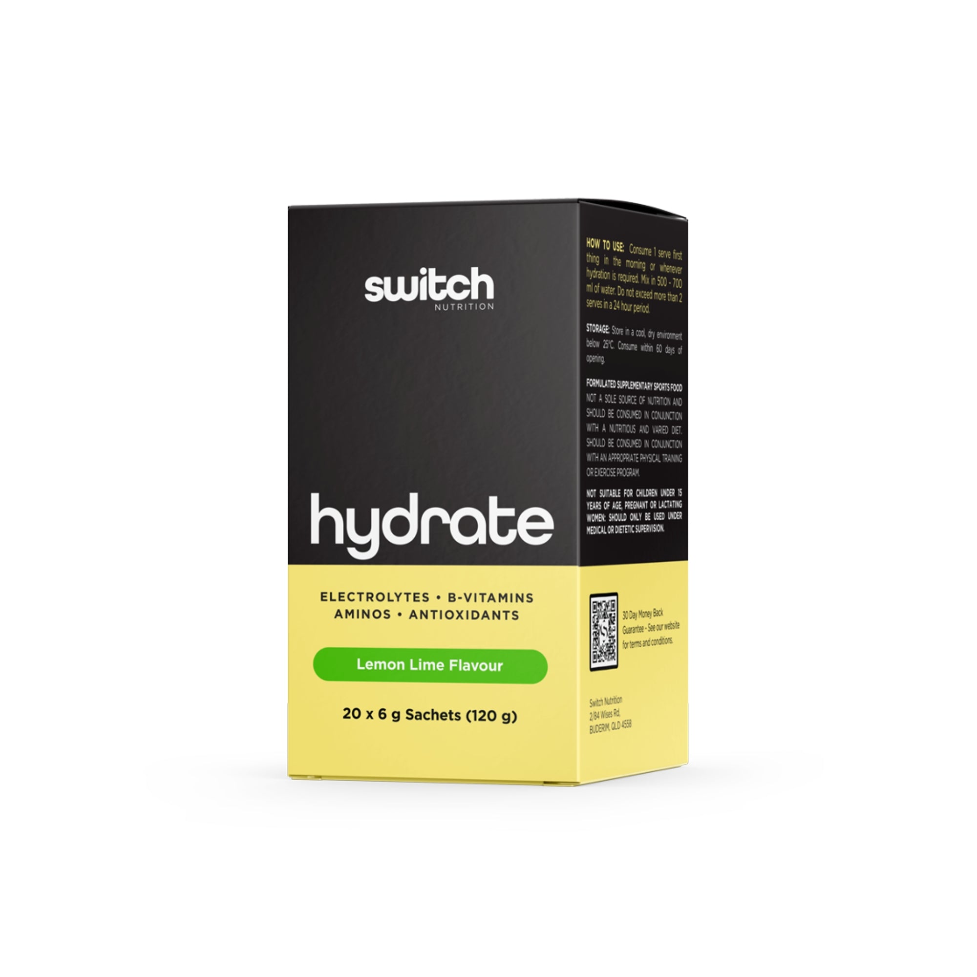 Switch Nutrition Hydrate Switch Sugar Free Sachets Lemon Lime